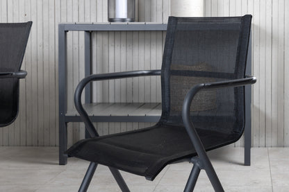 Virya & Alina Spisebord 200x100 + Spisestole Sort