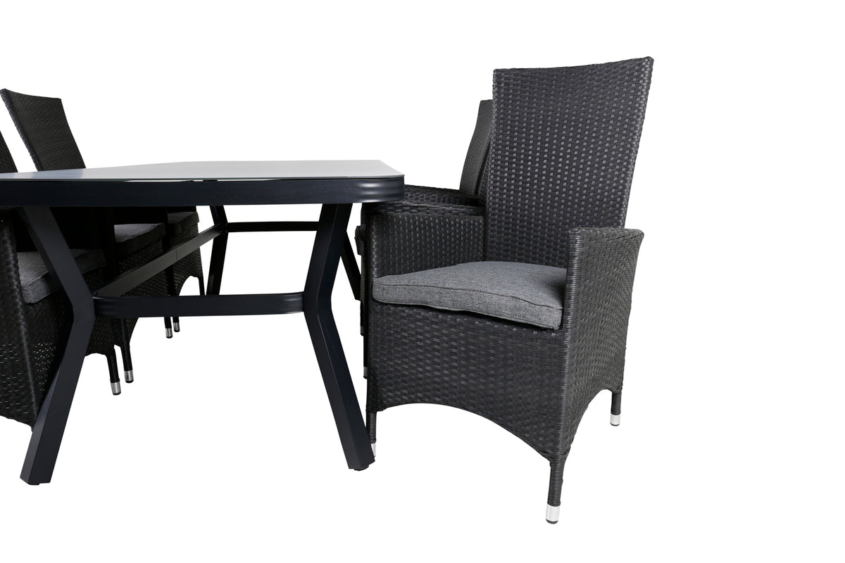 Spisestuesæt Sort Sort