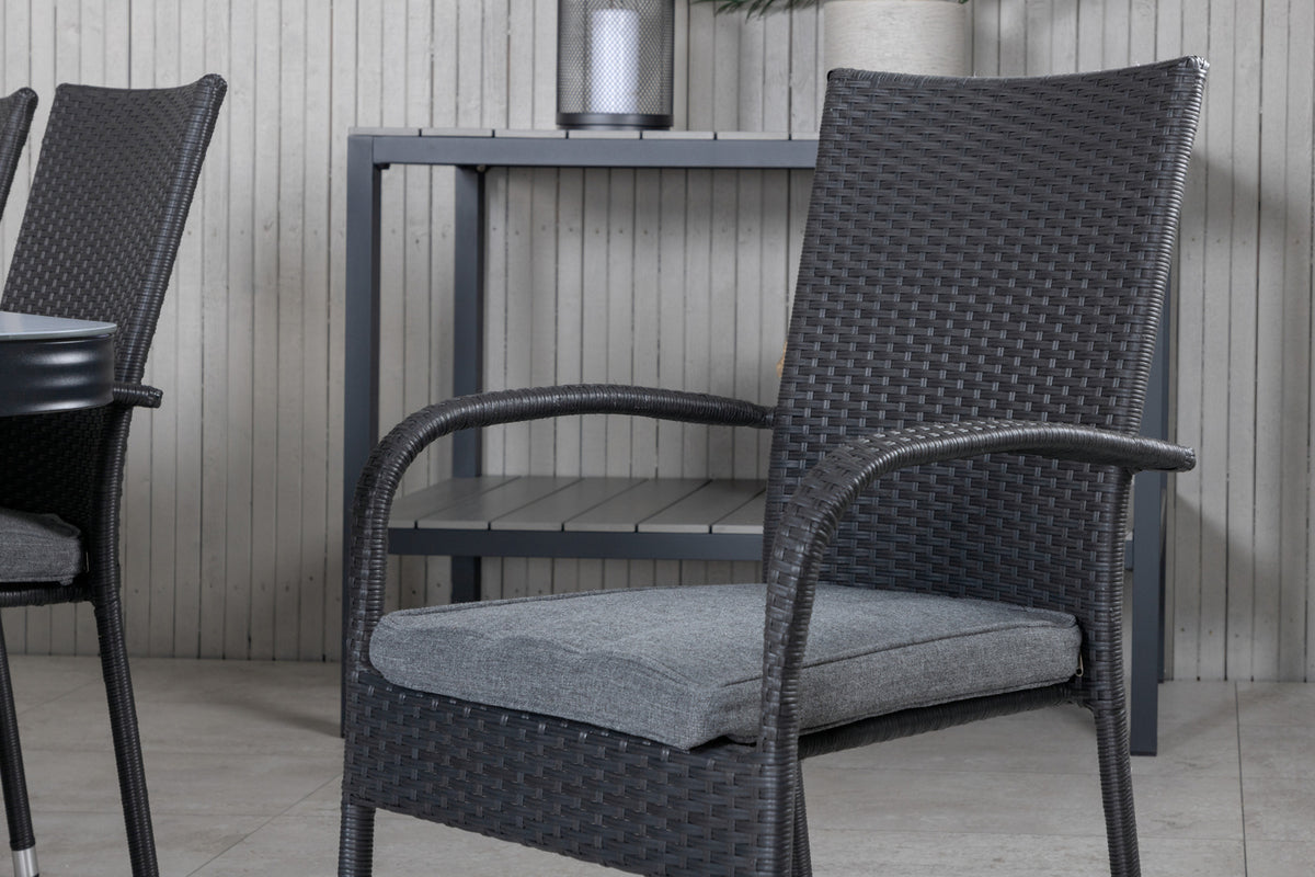 Rektangulært spisebord 200 x 100 Sort + Spisebordsstol 2-pak Sort