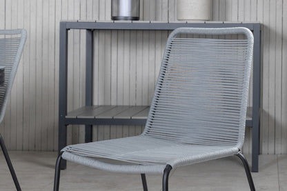 Virya & Lindos Spisebord 200x100 + Spisestole Grå