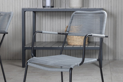 Virya & Lindos Spisebord 200x100 + Spisestole Grå