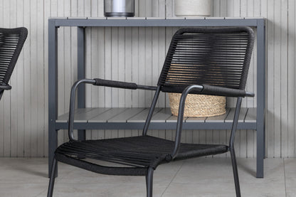 Virya & Lindos Spisebord 200x100 + Spisestole Sort