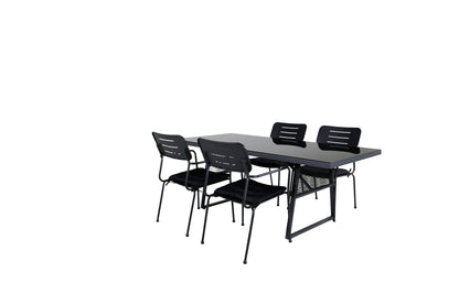 Nicke & Dallas Spisestole Sort + Spisebord 193x90