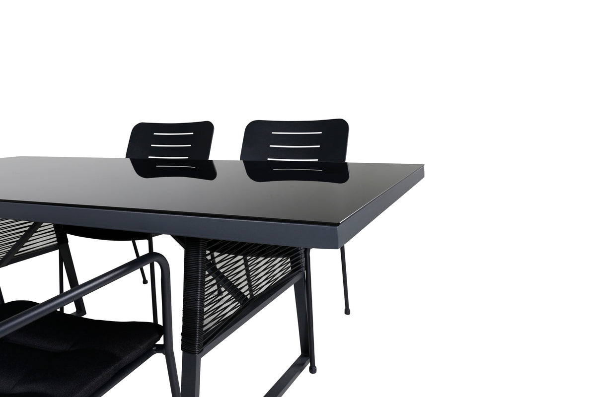 Nicke & Dallas Spisestole Sort + Spisebord 193x90