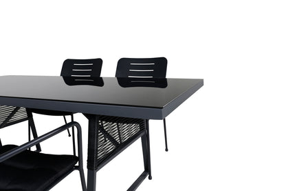 Nicke & Dallas Spisestole Sort + Spisebord 193x90