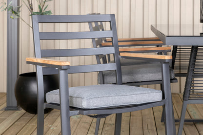 Dallas & Brasilia Spisebord 193x90 + Spisestole Sort