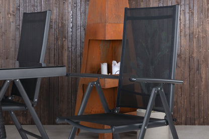 Dallas & Break Spisebord 193x90 + Positionsstole Sort