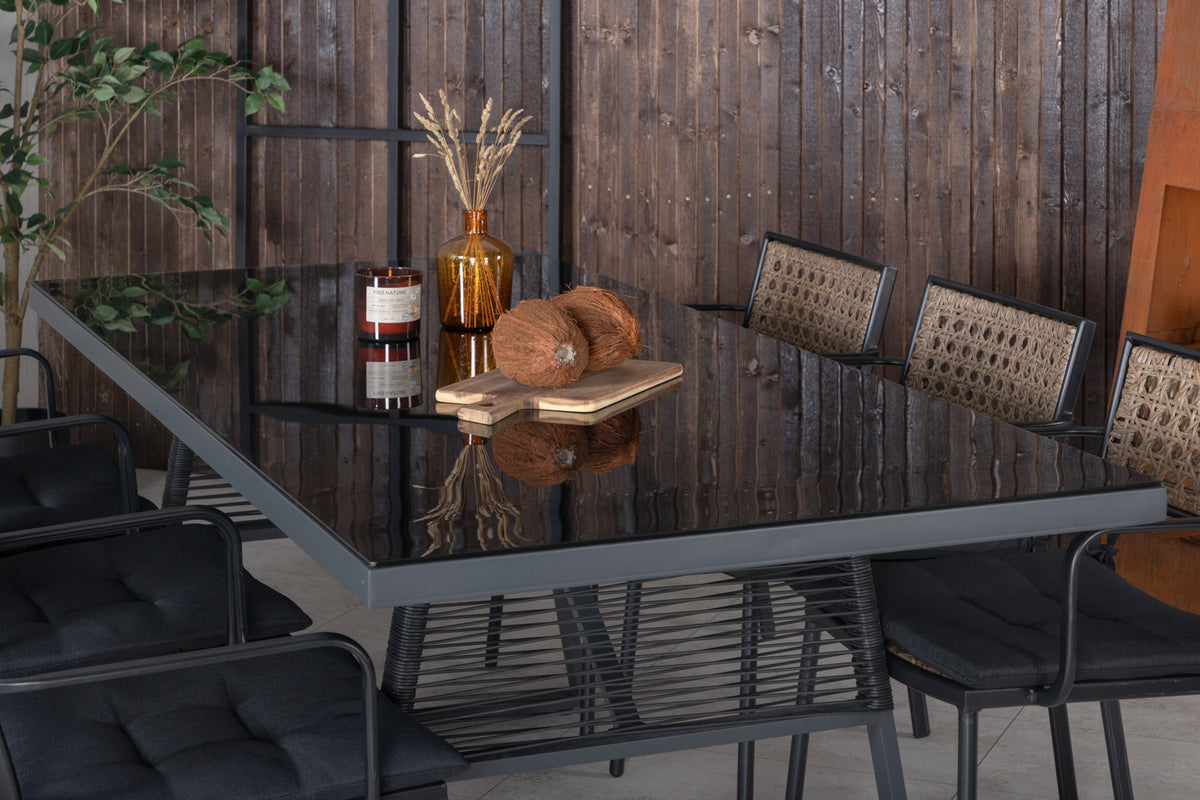 Paola & Dallas Spisebordsstole Natur + Spisebord 193x90