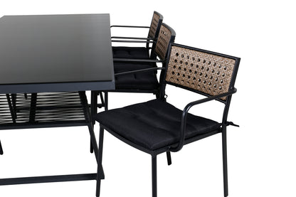 Paola & Dallas Spisebordsstole Natur + Spisebord 193x90