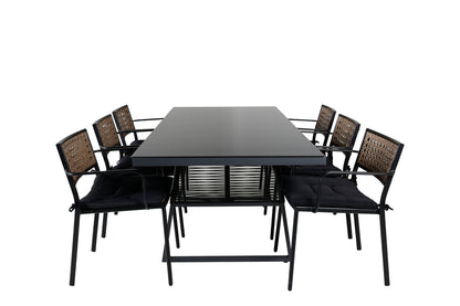 Paola & Dallas Spisebordsstole Natur + Spisebord 193x90