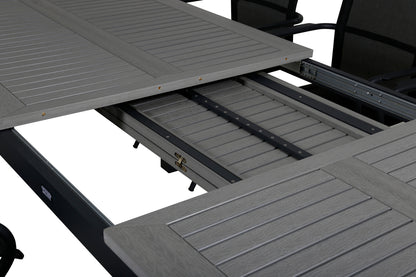 Alina & Albany Spisebordsstole Sort + Spisebord 224x100