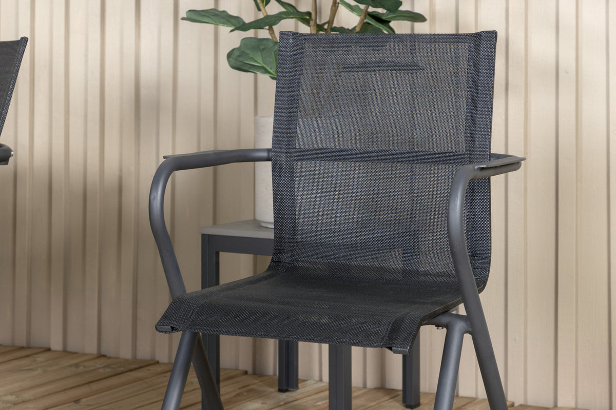 Alina & Albany Spisebordsstole Sort + Spisebord 224x100