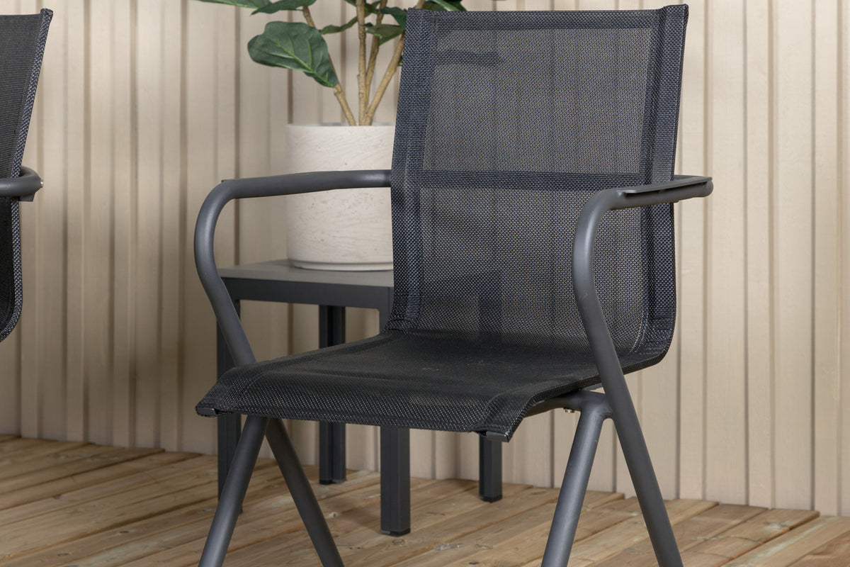 Alina & Albany Spisebordsstole Sort + Spisebord 224x100