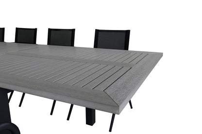 Alina & Albany Spisebordsstole Sort + Spisebord 224x100