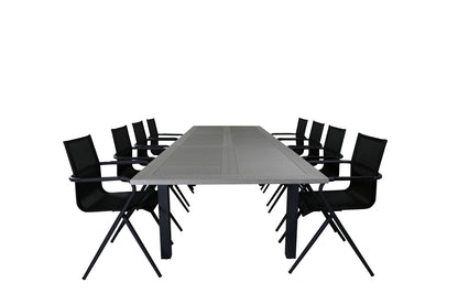 Alina & Albany Spisebordsstole Sort + Spisebord 224x100