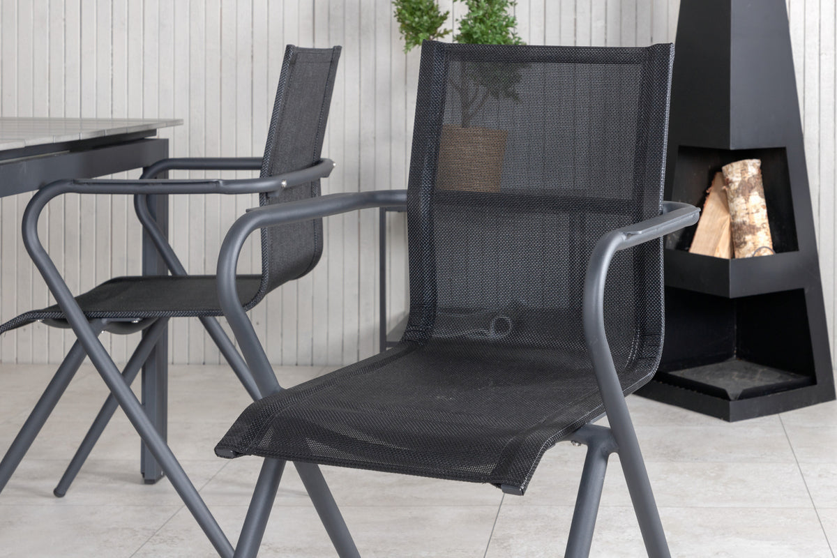 Alina & Levels Spisestole Sort + Spisebord 160x100x75