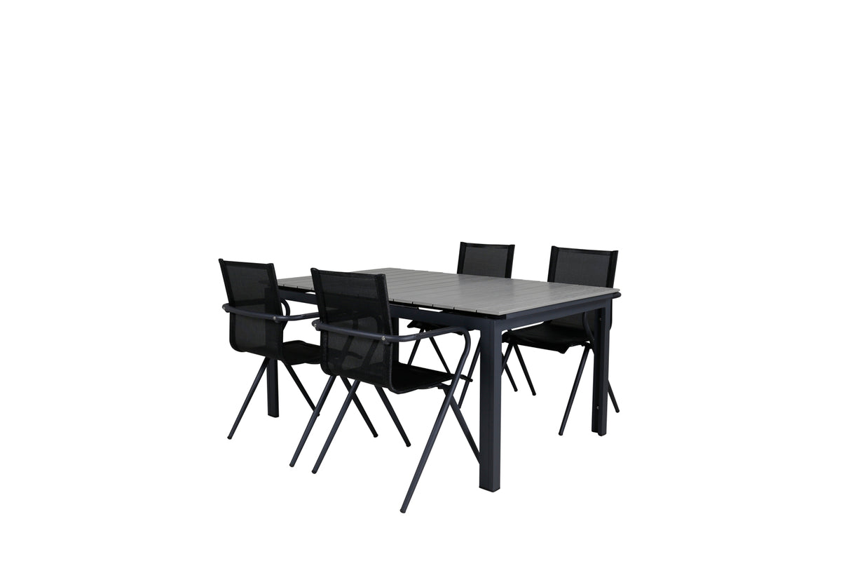 Alina & Levels Spisestole Sort + Spisebord 160x100x75