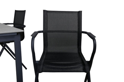 Alina & Levels Spisestole Sort + Spisebord 160x100x75