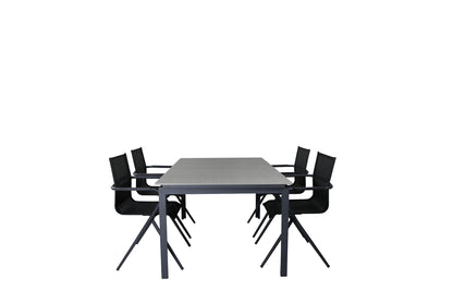 Alina & Levels Spisestole Sort + Spisebord 160x100x75