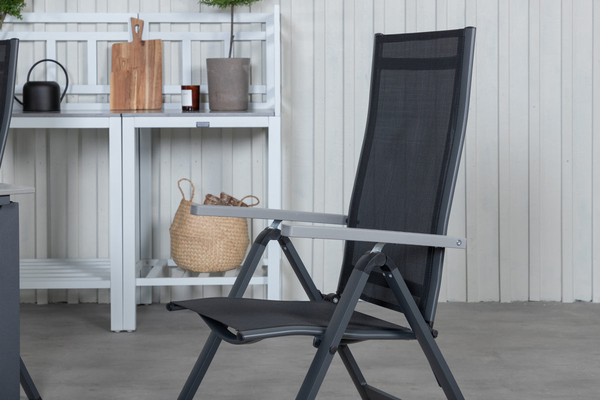 Albany & Levels Positionsstole Sort + Spisebord 160x100x75