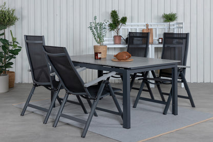 Albany & Levels Positionsstole Sort + Spisebord 160x100x75