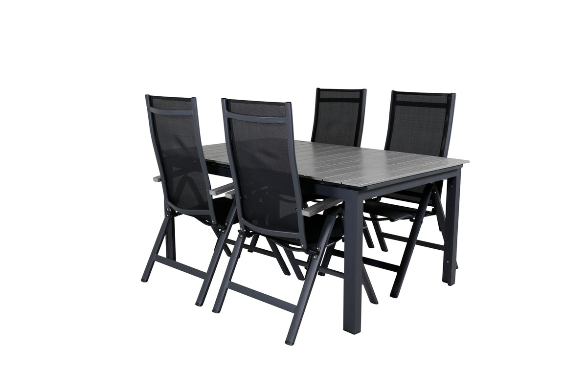 Albany & Levels Positionsstole Sort + Spisebord 160x100x75