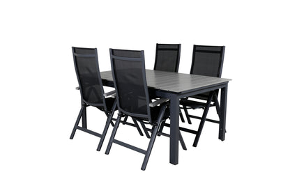 Albany & Levels Positionsstole Sort + Spisebord 160x100x75