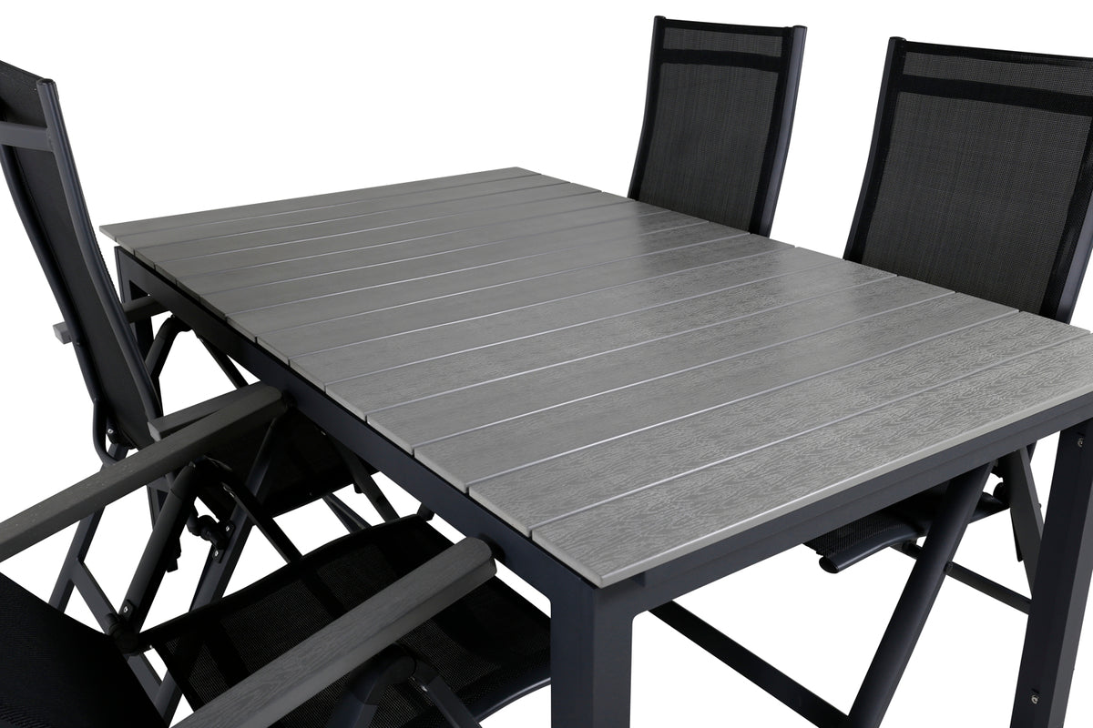 Albany & Levels Positionsstole Sort + Spisebord 160x100x75