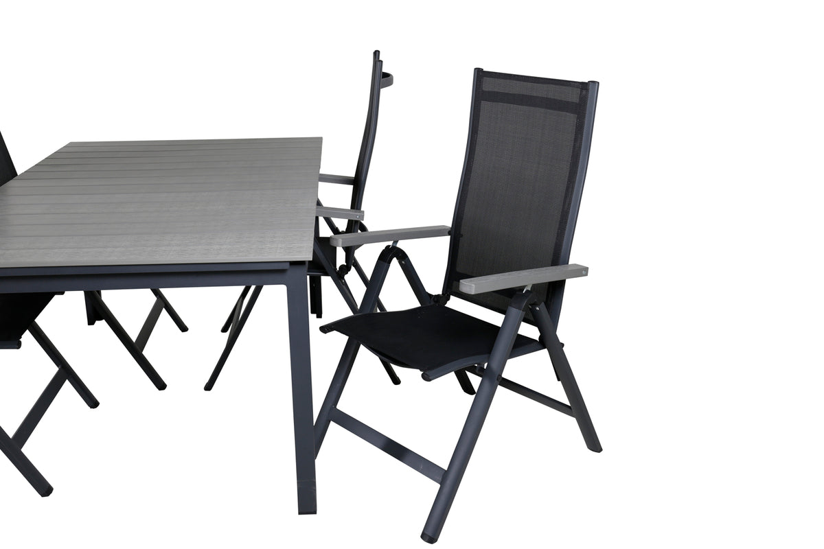 Albany & Levels Positionsstole Sort + Spisebord 160x100x75