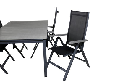 Albany & Levels Positionsstole Sort + Spisebord 160x100x75