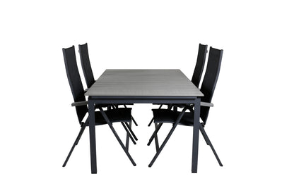 Albany & Levels Positionsstole Sort + Spisebord 160x100x75