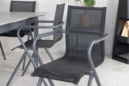 Alina & Levels Spisestole Sort + Spisebord 160x100x75