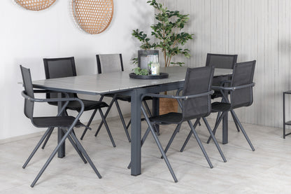 Alina & Levels Spisestole Sort + Spisebord 160x100x75