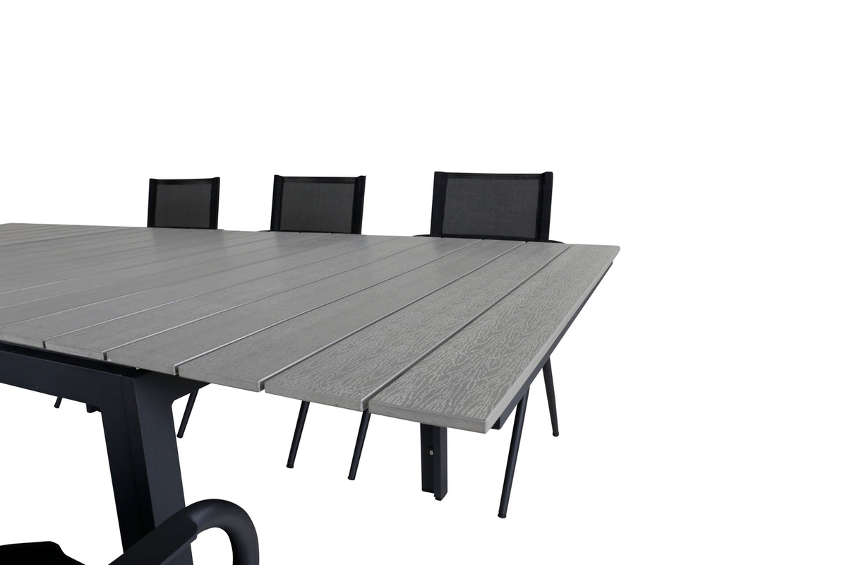 Alina & Levels Spisestole Sort + Spisebord 160x100x75