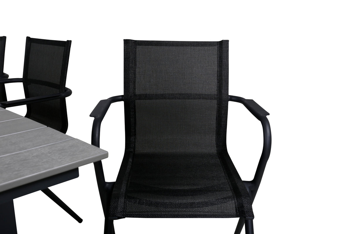 Alina & Levels Spisestole Sort + Spisebord 160x100x75