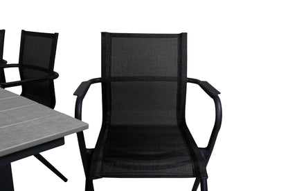 Alina & Levels Spisestole Sort + Spisebord 160x100x75