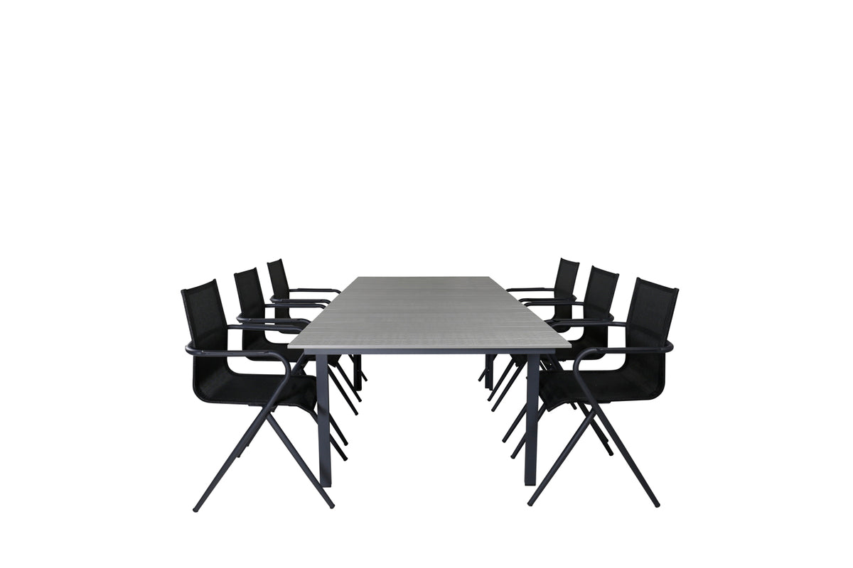 Alina & Levels Spisestole Sort + Spisebord 160x100x75