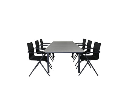 Alina & Levels Spisestole Sort + Spisebord 160x100x75