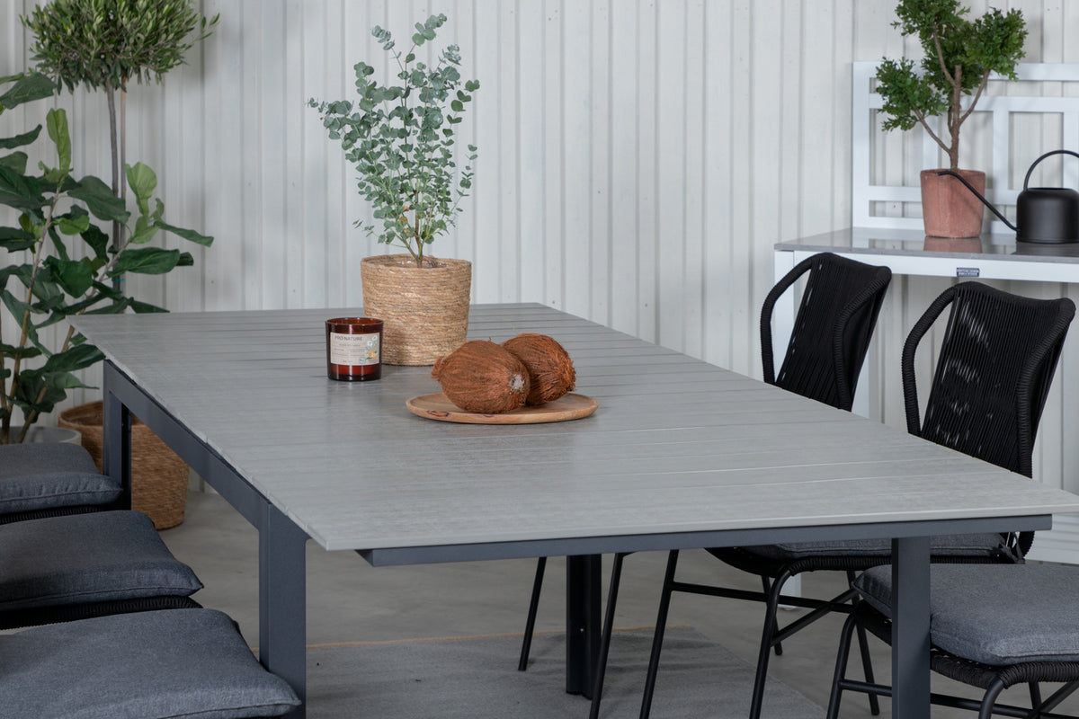 Julian & Levels Spisestole Sort + Spisebord 160 x 100