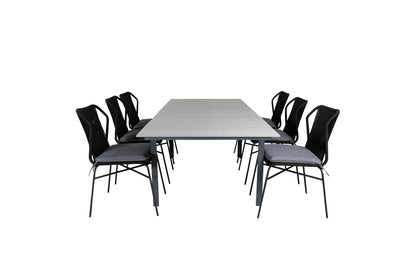 Julian & Levels Spisestole Sort + Spisebord 160 x 100