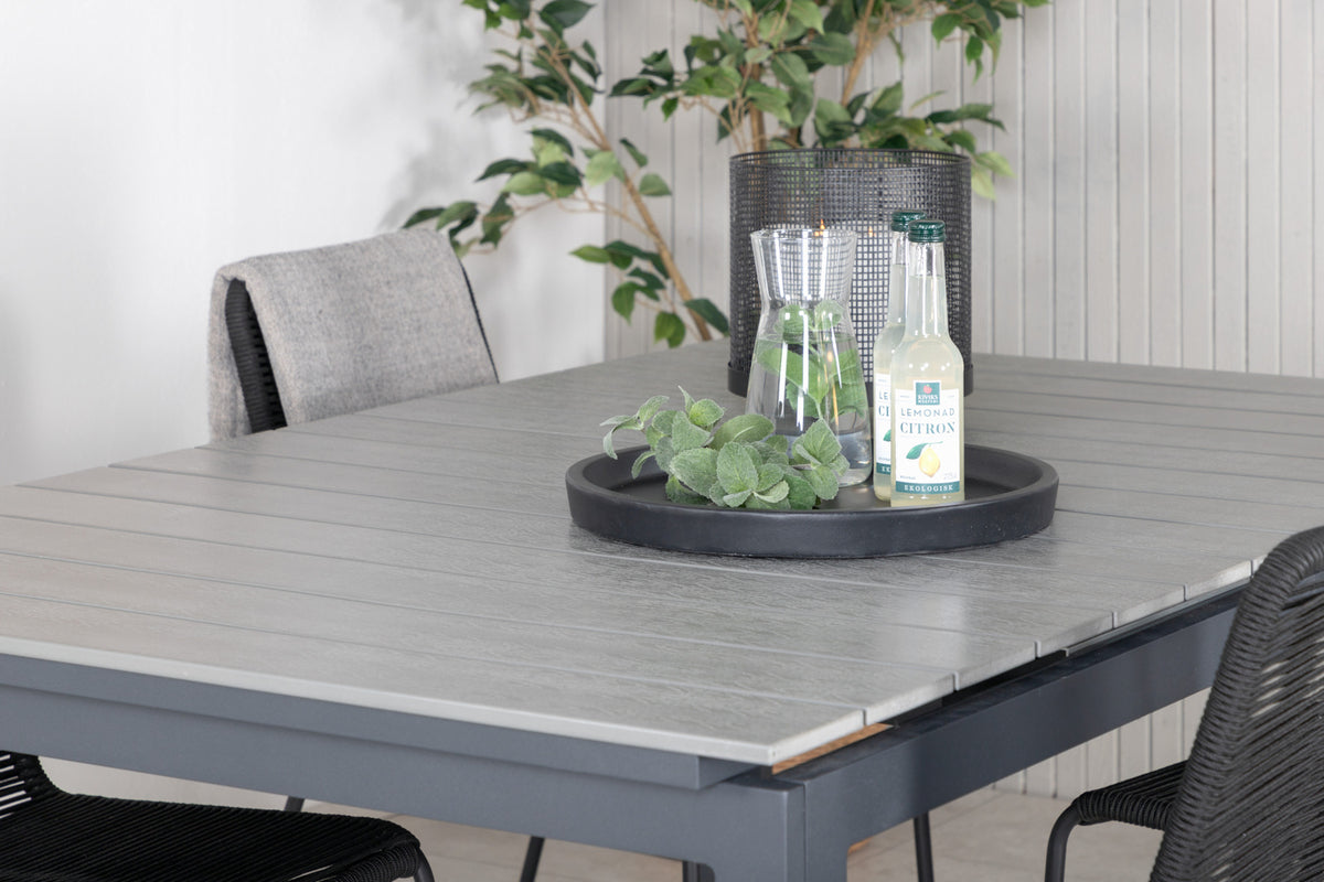 Levels & Lindos Spisebord 160x100x75 + Spisestole Sort