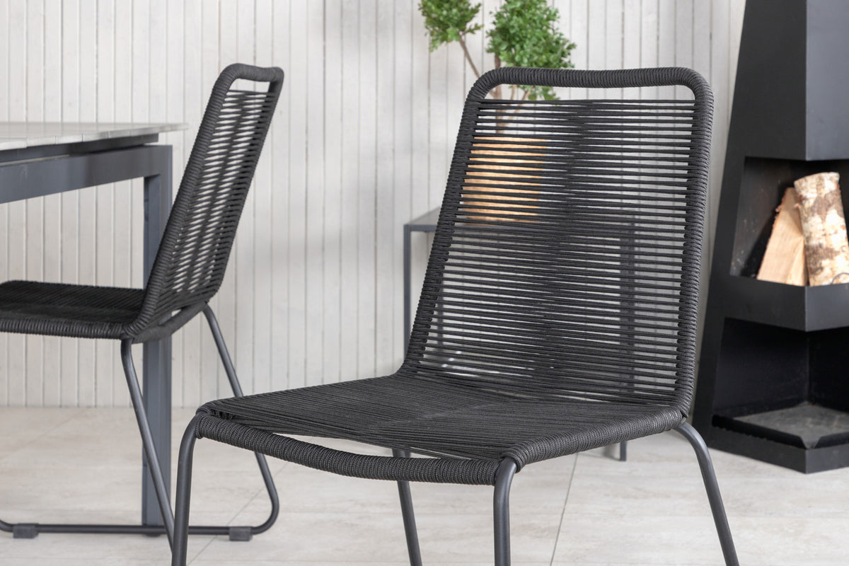 Levels & Lindos Spisebord 160x100x75 + Spisestole Sort