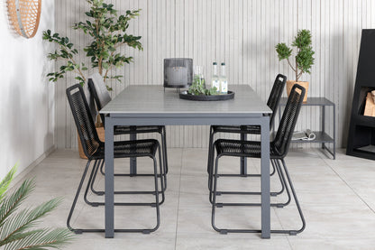 Levels & Lindos Spisebord 160x100x75 + Spisestole Sort