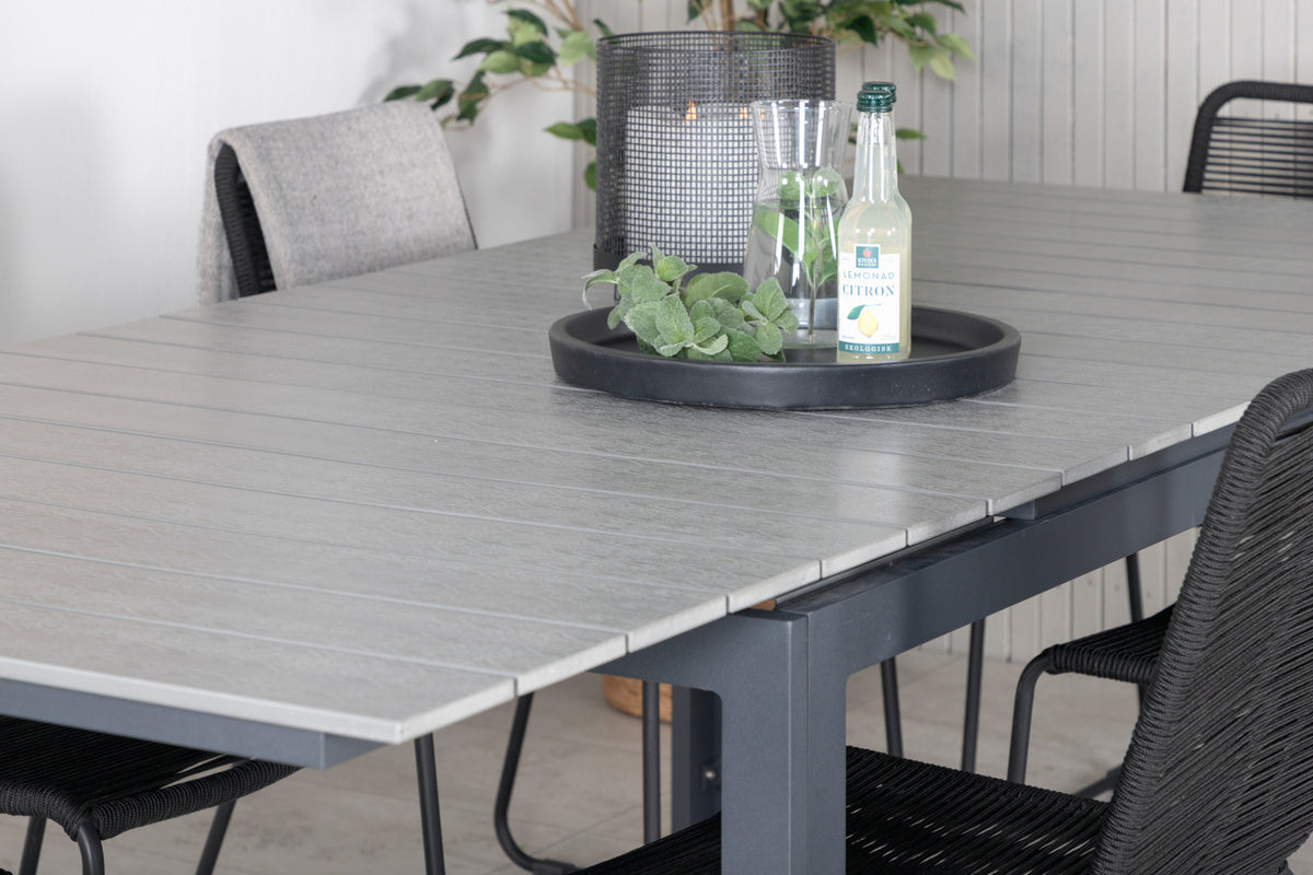 Levels & Lindos Spisebord 160x100x75 + Spisestole Sort