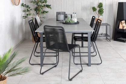 Levels & Lindos Spisebord 160x100x75 + Spisestole Sort