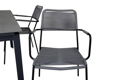 Levels & Lindos Spisebord 160x100x75 + Spisestole Grå