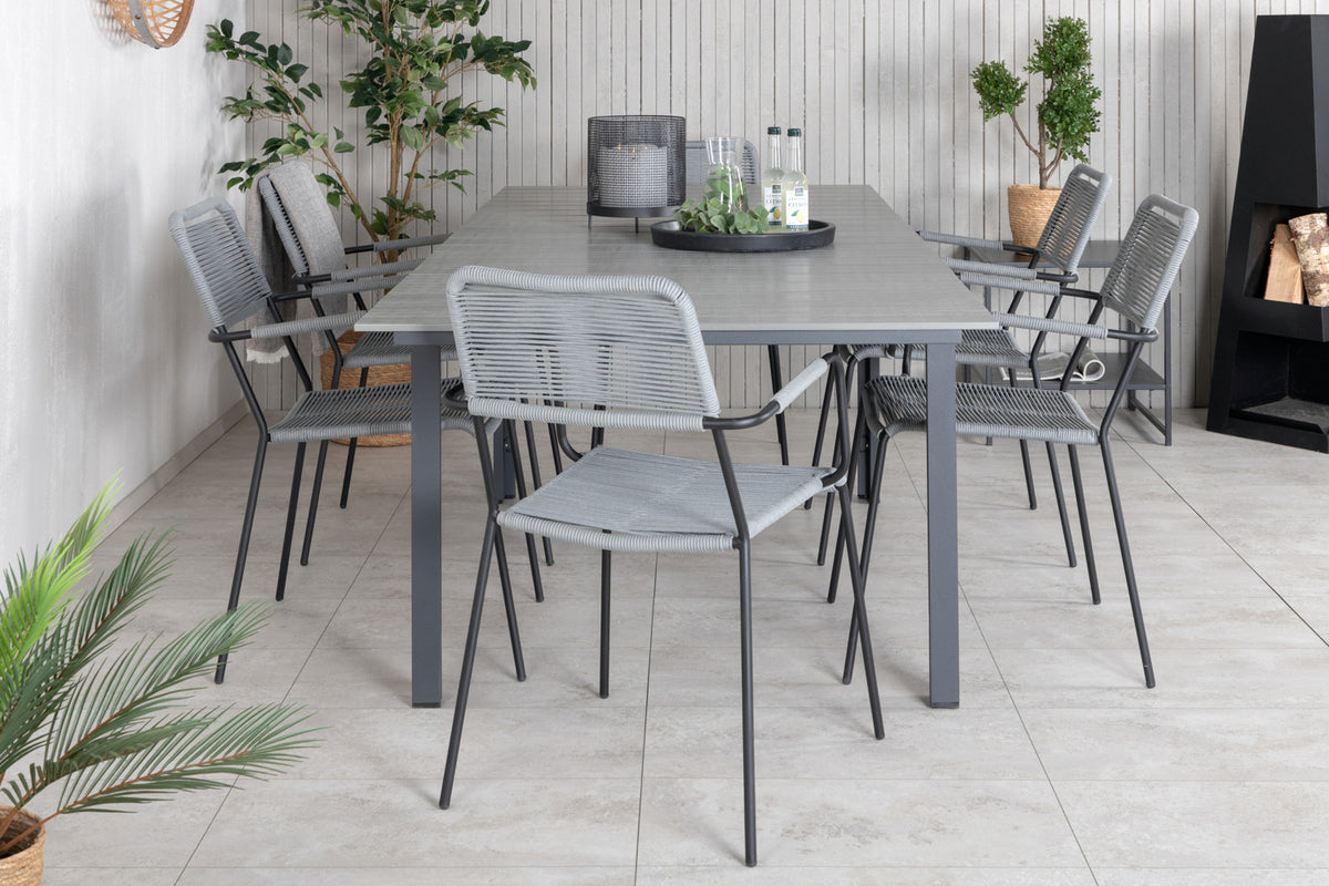 Levels & Lindos Spisebord 160x100x75 + Spisestole Grå