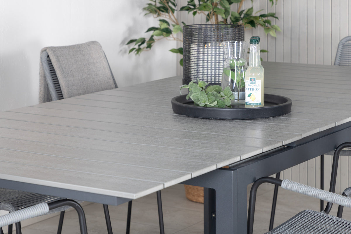 Levels & Lindos Spisebord 160x100x75 + Spisestole Grå