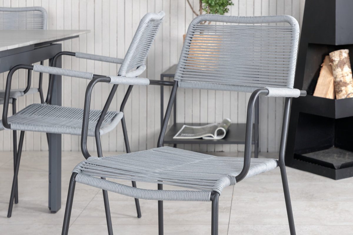 Levels & Lindos Spisebord 160x100x75 + Spisestole Grå