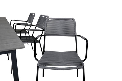 Levels & Lindos Spisebord 160x100x75 + Spisestole Grå